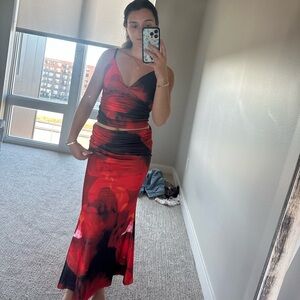 Black & Red skirt + tank set